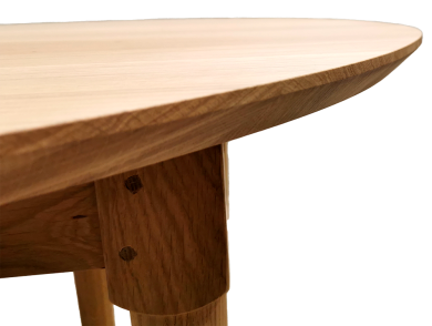 Table à allonges RONDE - bois de chêne massif Ouverte